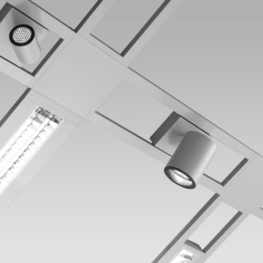 Sistemi di illuminazione modulare Struttura portante per sistemi di illuminazione modulare, con diverse configurazioni lineari e angolari possibili