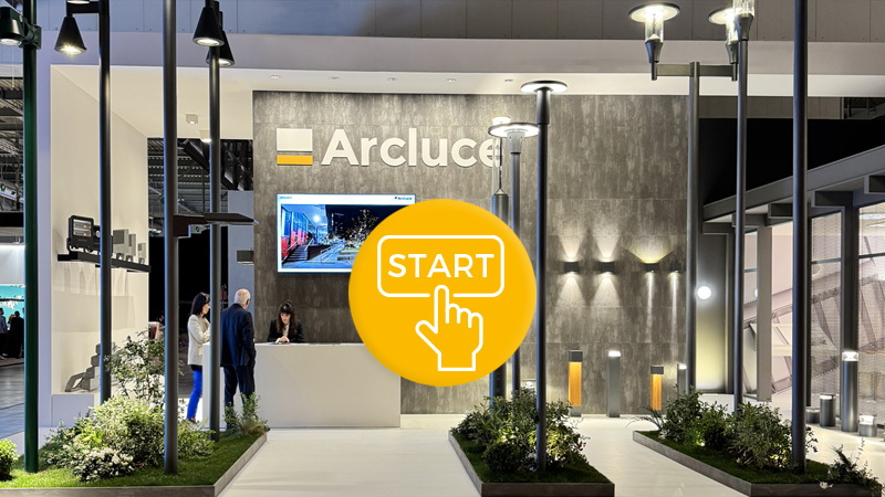 Revivez la visite comme si vous étiez sur le stand d'Arcluce lors de la dernière édition d'Euroluce 2025 - Salone del Mobile.